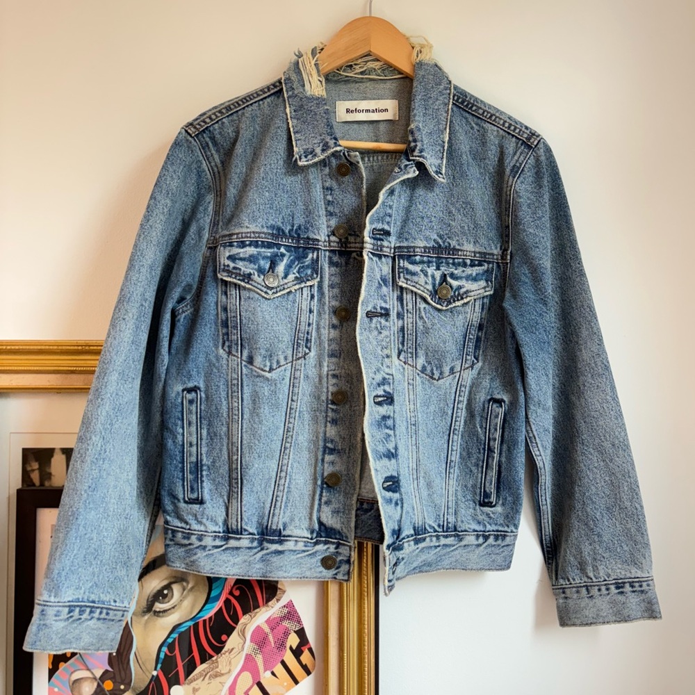 Reformation Distressed Jean Jacket - M
